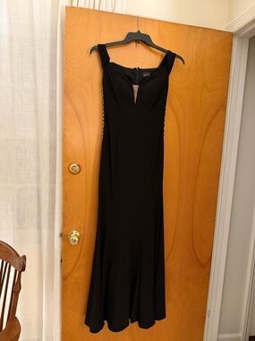 Xscape Black Sleeveless Maxi Gown with Side Embellishment